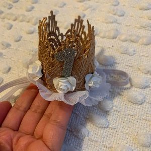 Baby girl birthday crown headband
